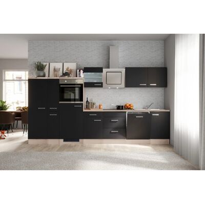 FlexWell Exclusiv Flex-Well Exclusiv Küchenzeile Lara 360 cm Anthrazit - San Remo Eiche FlexWell Exclusiv Flex-Well Exclusiv Küchenzeile Lara 360 cm Anthrazit - San Remo Eiche