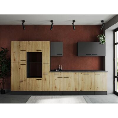Respekta Küchenzeile Oliver 370 cm Artisan Eiche / Grau Matt ohne E-Geräte Respekta Küchenzeile Oliver 370 cm Artisan Eiche / Grau Matt ohne E-Geräte