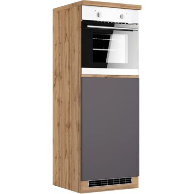 Held Möbel Küchen-Kühlschrank/Ofenumbauschrank Turin 60 cm Graphit/Wotaneiche Held Möbel Küchen-Kühlschrank/Ofenumbauschrank Turin 60 cm Graphit/Wotaneiche