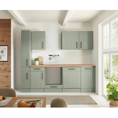 Respekta Küchenzeile Anton Landhaus Schilfgrün 250 cm ohne E-Geräte Respekta Küchenzeile Anton Landhaus Schilfgrün 250 cm ohne E-Geräte