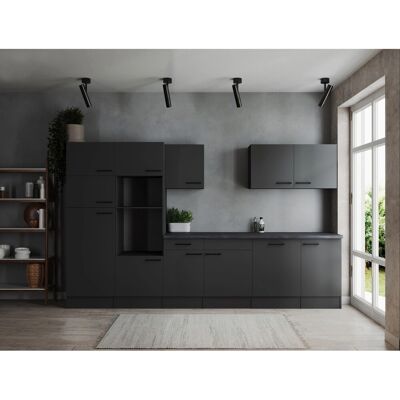Respekta Küchenzeile Oliver 340 cm Grau Matt ohne E-Geräte Respekta Küchenzeile Oliver 340 cm Grau Matt ohne E-Geräte