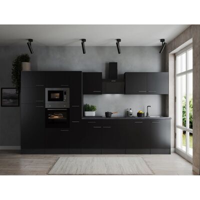 Respekta Küchenzeile Oliver 370 cm Schwarz Respekta Küchenzeile Oliver 370 cm Schwarz