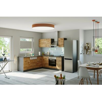 Held Möbel Küchenzeile Sorrento 210 cm Wotaneiche-Grafit Winkel Held Möbel Küchenzeile Sorrento 210 cm Wotaneiche-Grafit Winkel