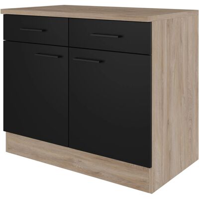 Flex-Well Capri Unterschrank - 100x85x60cm, 2 Stück, Schwarz Flex-Well Capri Unterschrank - 100x85x60cm, 2 Stück, Schwarz