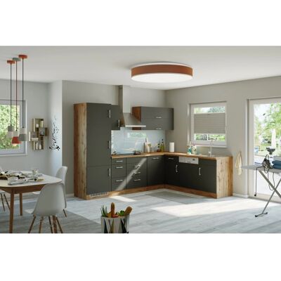 Held Möbel Küchenzeile Sorrento 210/ 270 cm Anthr.-Wotaneiche o. E-Geräte Winkel Held Möbel Küchenzeile Sorrento 210/ 270 cm Anthr.-Wotaneiche o. E-Geräte Winkel