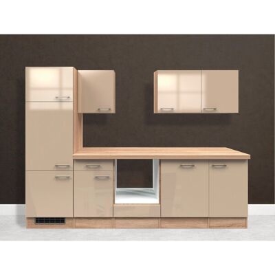 FlexWell Exclusiv Flex-Well Exclusiv Küchenzeile Orlando 280 cm ohne E-Geräte Kaschmir Glanz FlexWell Exclusiv Flex-Well Exclusiv Küchenzeile Orlando 280 cm ohne E-Geräte Kaschmir Glanz