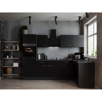 Respekta Winkelküche Oliver 280 cm Schwarz Respekta Winkelküche Oliver 280 cm Schwarz