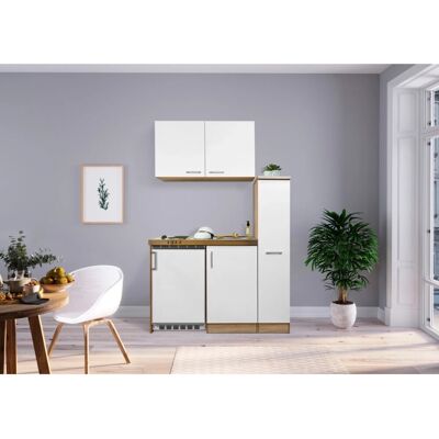 Respekta Miniküche MK130ESWOS 130 cm Weiß-Eiche Sägerau Nachbildung Respekta Miniküche MK130ESWOS 130 cm Weiß-Eiche Sägerau Nachbildung