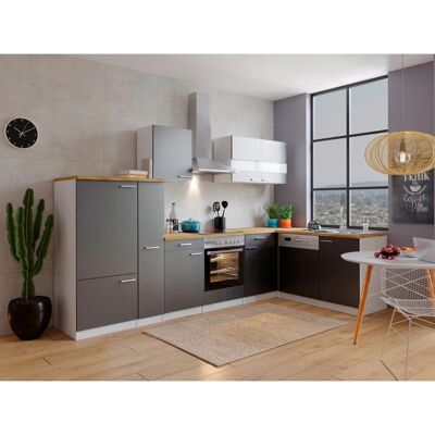 Respekta Winkelküche KBL310WGCG 310 x 172 cm Grau-Weiß-Butcher Nussbaum Respekta Winkelküche KBL310WGCG 310 x 172 cm Grau-Weiß-Butcher Nussbaum