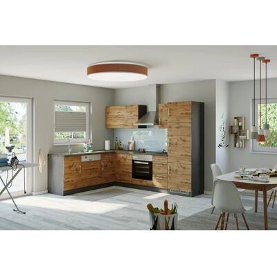 Held Möbel Küchenzeile Sorrento 210/270 cm Wotaneiche-Grafit Winkel Held Möbel Küchenzeile Sorrento 210/270 cm Wotaneiche-Grafit Winkel