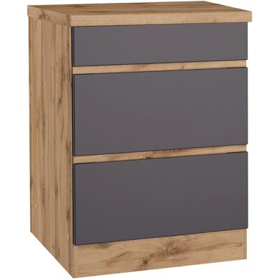Held Möbel Küchenunterschrank Turin 60 cm mit Auszügen Graphit/Wotaneiche Held Möbel Küchenunterschrank Turin 60 cm mit Auszügen Graphit/Wotaneiche