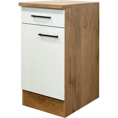 FlexWell Exclusiv Flex-Well Exclusiv Küchen-Unterschrank Vintea 40 cm Magnolie matt - Lancelot Oak FlexWell Exclusiv Flex-Well Exclusiv Küchen-Unterschrank Vintea 40 cm Magnolie matt - Lancelot Oak