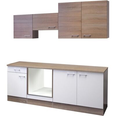 FlexWell Classic Flex-Well Küchenzeile 210 cm ohne E-Geräte Florida Weiß - Sonoma Eiche FlexWell Classic Flex-Well Küchenzeile 210 cm ohne E-Geräte Florida Weiß - Sonoma Eiche