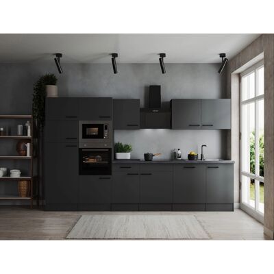 Respekta Küchenzeile Oliver 340 cm Grau Matt Respekta Küchenzeile Oliver 340 cm Grau Matt