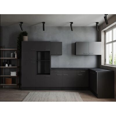 Respekta Winkelküche Oliver 340 cm Grau ohne E-Geräte Respekta Winkelküche Oliver 340 cm Grau ohne E-Geräte