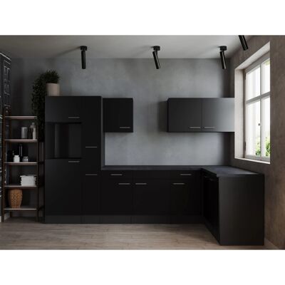 Respekta Winkelküche Oliver 310 cm Schwarz ohne E-Geräte Respekta Winkelküche Oliver 310 cm Schwarz ohne E-Geräte