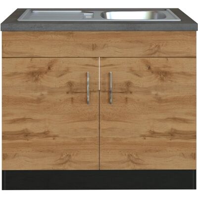 Held Möbel Held Möel Küchen-Spülenschrank Sorrento 100x85xT60cm 2 Türen WotanEiche-Grafit Held Möbel Held Möel Küchen-Spülenschrank Sorrento 100x85xT60cm 2 Türen WotanEiche-Grafit