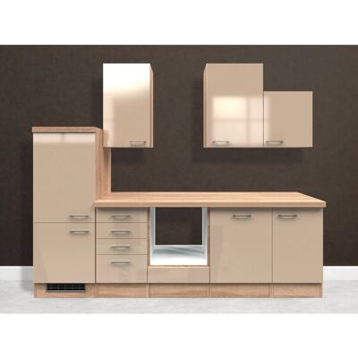 FlexWell Exclusiv Flex-Well Exclusiv Küchenzeile Orlando 280 cm ohne E-Geräte Kaschmir Glanz FlexWell Exclusiv Flex-Well Exclusiv Küchenzeile Orlando 280 cm ohne E-Geräte Kaschmir Glanz