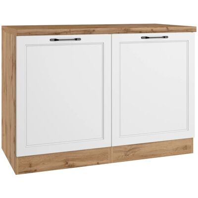 Held Möbel Held Küchen Spülenschrank Kempten 120 cm Weiß/Wotan 2 Türen Held Möbel Held Küchen Spülenschrank Kempten 120 cm Weiß/Wotan 2 Türen
