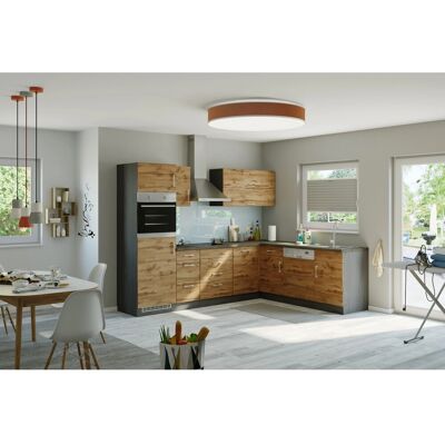 Held Möbel Küchenzeile Sorrento 210/ 270 cm Wotaneiche-Grafit o. E-Geräte Winkel Held Möbel Küchenzeile Sorrento 210/ 270 cm Wotaneiche-Grafit o. E-Geräte Winkel