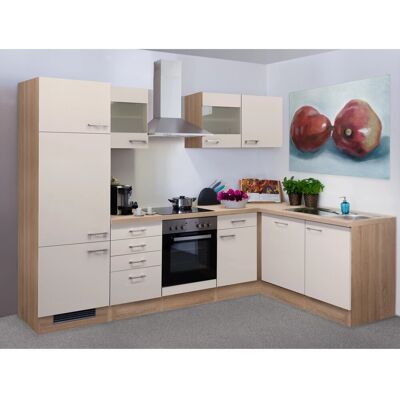 FlexWell Exclusiv Flex-Well Exclusiv Winkelküche Orlando 280 cm Kaschmir Glanz-Sonoma Eiche FlexWell Exclusiv Flex-Well Exclusiv Winkelküche Orlando 280 cm Kaschmir Glanz-Sonoma Eiche