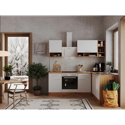 Respekta Winkelküche BEKBL220EWC 220 x 172 cm Weiß-Wildeiche Nachbildung Respekta Winkelküche BEKBL220EWC 220 x 172 cm Weiß-Wildeiche Nachbildung