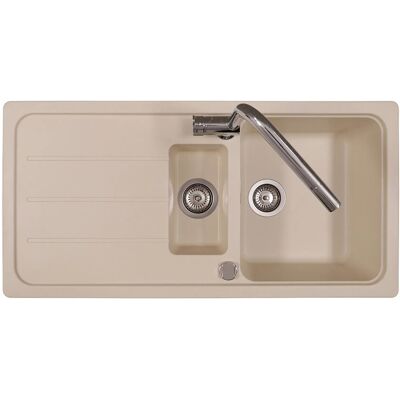 Respekta Einbauspüle Massivgranit Austin 100 cm x 50 cm mit Zusatzbecken Vanile Respekta Einbauspüle Massivgranit Austin 100 cm x 50 cm mit Zusatzbecken Vanile