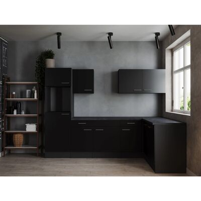 Respekta Winkelküche Oliver 280 cm Schwarz ohne E-Geräte Respekta Winkelküche Oliver 280 cm Schwarz ohne E-Geräte