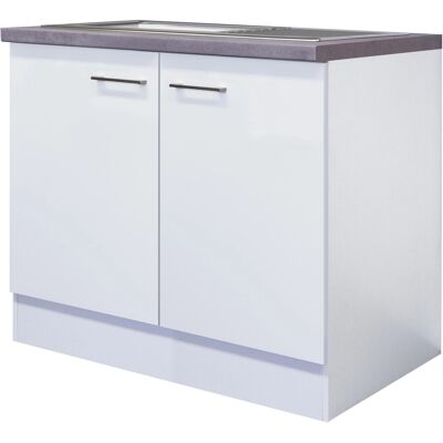 FlexWell Exclusiv Flex-Well Exclusiv Küchen-Spülenunterschrank Joelina 100 cm Weiß FlexWell Exclusiv Flex-Well Exclusiv Küchen-Spülenunterschrank Joelina 100 cm Weiß