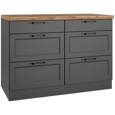Held Möbel Held Küchen Unterschrank Kempten 120 cm Grau/Graphit Held Möbel Held Küchen Unterschrank Kempten 120 cm Grau/Graphit