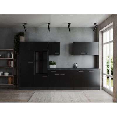Respekta Küchenzeile Oliver 340 cm Schwarz ohne E-Geräte Respekta Küchenzeile Oliver 340 cm Schwarz ohne E-Geräte