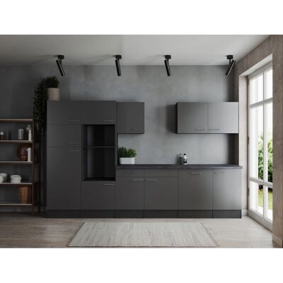 Respekta Küchenzeile Oliver 340 cm Grau ohne E-Geräte Respekta Küchenzeile Oliver 340 cm Grau ohne E-Geräte