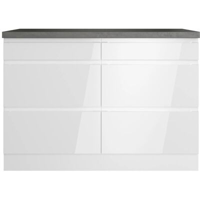 Held Möbel Held Küchen Unterschrank Gera 120 cm Weiß/Beton Held Möbel Held Küchen Unterschrank Gera 120 cm Weiß/Beton