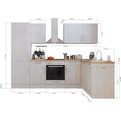 Respekta L-Küchenzeile Anton LBBERPL280LHWC ohne E-Geräte 280 cm Lärche Weiß Respekta L-Küchenzeile Anton LBBERPL280LHWC ohne E-Geräte 280 cm Lärche Weiß