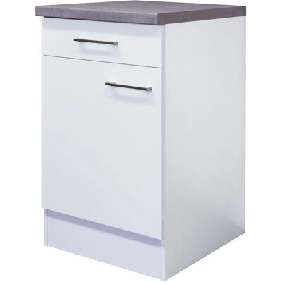 FLEX-WELL Kopenhagen Weiß/Matte Weiß Beton Grau Küchenunterschrank - Küchenschrank FLEX-WELL Kopenhagen Weiß/Matte Weiß Beton Grau Küchenunterschrank - Küchenschrank