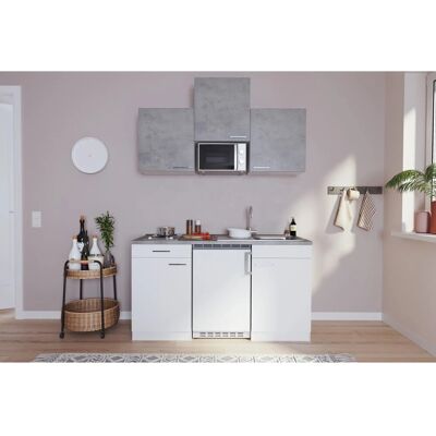 Respekta Küchenzeile KB150WWBMIG 150 cm Weiß-Beton Optik Respekta Küchenzeile KB150WWBMIG 150 cm Weiß-Beton Optik