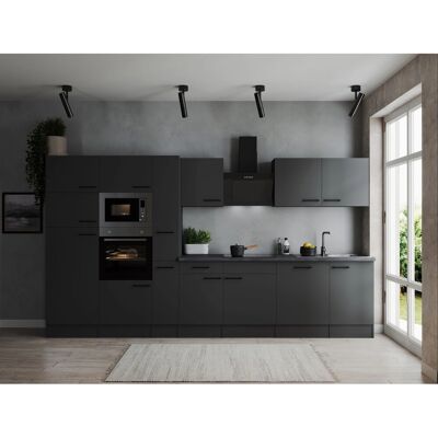 Respekta Küchenzeile Oliver 370 cm Grau Matt Respekta Küchenzeile Oliver 370 cm Grau Matt