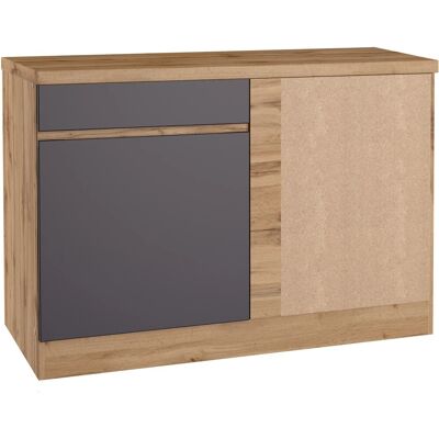 Held Möbel Küchen-Eckschrank Turin 120 cm Graphit/Wotaneiche Held Möbel Küchen-Eckschrank Turin 120 cm Graphit/Wotaneiche