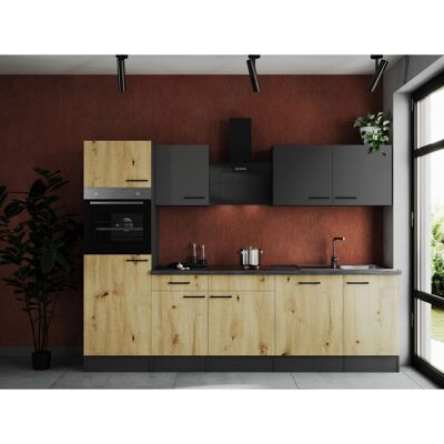 Respekta Küchenzeile Oliver 280 cm Artisan Eiche / Grau Matt Respekta Küchenzeile Oliver 280 cm Artisan Eiche / Grau Matt