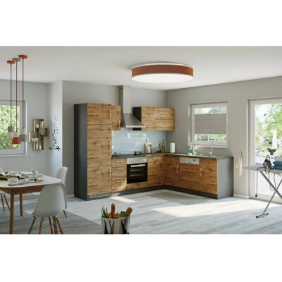 Held Möbel Küchenzeile Sorrento 210/ 270 cm Wotaneiche-Grafit o. E-Geräte Winkel Held Möbel Küchenzeile Sorrento 210/ 270 cm Wotaneiche-Grafit o. E-Geräte Winkel
