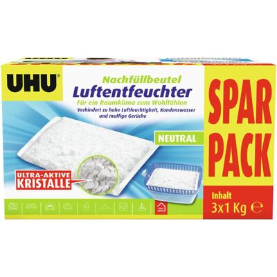 UHU Luftentfeuchter Nachfüllbeutel - 3kg - Verhindert Feuchtigkeit UHU Luftentfeuchter Nachfüllbeutel - 3kg - Verhindert Feuchtigkeit