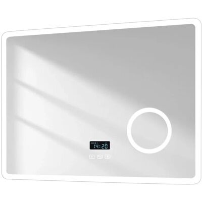 Emke Badspiegel mit Beleuchtung und Bluetooth - 80x60cm, 3-fache Vergrößerung Emke Badspiegel mit Beleuchtung und Bluetooth - 80x60cm, 3-fache Vergrößerung