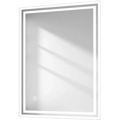 Emke Badspiegel mit Beleuchtung 80 x 60 cm LED-Spiegel mit Anti-Beschlag Touchschalter Kaltweiß Licht Emke Badspiegel mit Beleuchtung 80 x 60 cm LED-Spiegel mit Anti-Beschlag Touchschalter Kaltweiß Licht