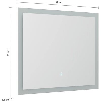 Posseik LED Spiegel mit Touch Bedienung 70 cm x 53 cm Posseik LED Spiegel mit Touch Bedienung 70 cm x 53 cm