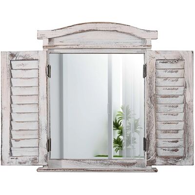 MCW Wandspiegel mit Fensterläden Weiß Shabby MCW Wandspiegel mit Fensterläden Weiß Shabby