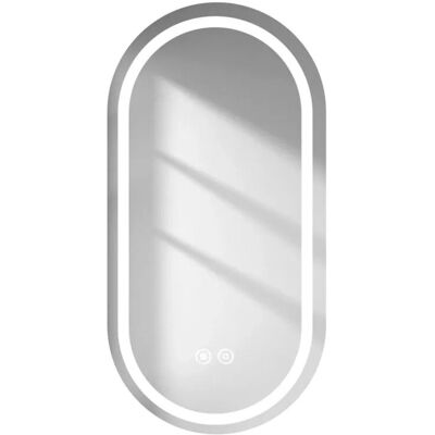 Emke Oval Badspiegel mit Anti-Beschlag 50 x 90 cm Badezimmerspiegel Wandspiegel 3 Dimmbare Lichtfarben Emke Oval Badspiegel mit Anti-Beschlag 50 x 90 cm Badezimmerspiegel Wandspiegel 3 Dimmbare Lichtfarben