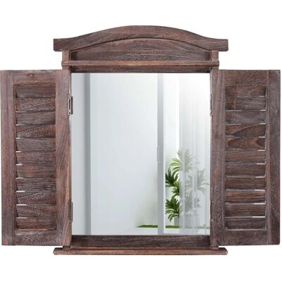 MCW Wandspiegel mit Fensterläden Braun Shabby MCW Wandspiegel mit Fensterläden Braun Shabby