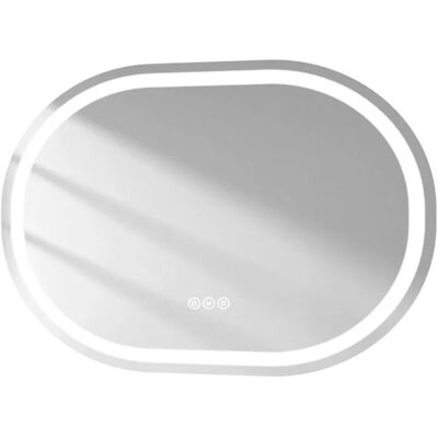 Emke Oval Spiegel 80 x 60 cm Badspiegel mit Beschlagfrei Badezimmerspiegel 3 Dimmbare Lichtfarben Emke Oval Spiegel 80 x 60 cm Badspiegel mit Beschlagfrei Badezimmerspiegel 3 Dimmbare Lichtfarben