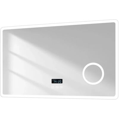 Emke Badspiegel mit 3-fache Vergrößerung 100 x 60 cm Bluetooth LED Spiegel mit 3 Lichtfarben Dimmbar Beschlagfrei Emke Badspiegel mit 3-fache Vergrößerung 100 x 60 cm Bluetooth LED Spiegel mit 3 Lichtfarben Dimmbar Beschlagfrei