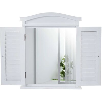 MCW Wandspiegel mit Fensterläden Weiß Lackiert MCW Wandspiegel mit Fensterläden Weiß Lackiert